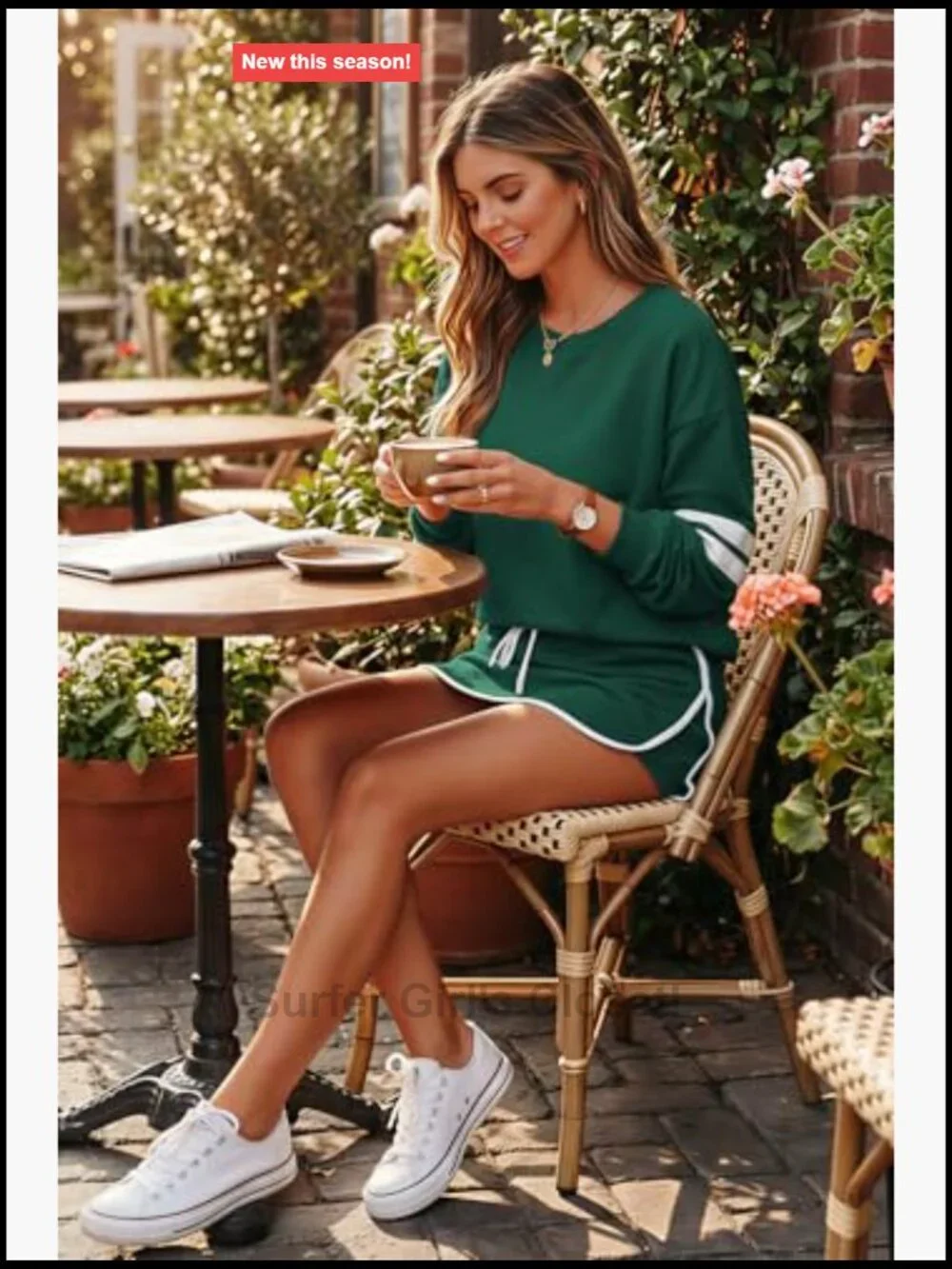 Womens 2 Piece Skort Outfit Lounge Set Stripes Drop Shoulder Long Sleeve